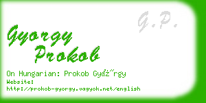 gyorgy prokob business card